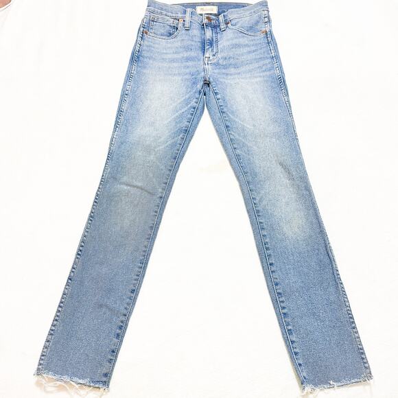 Madewell 10" High-Rise Skinny Jean Vintage Wash Denim Raw Hem Size 24 NC315 - Picture 2 of 9